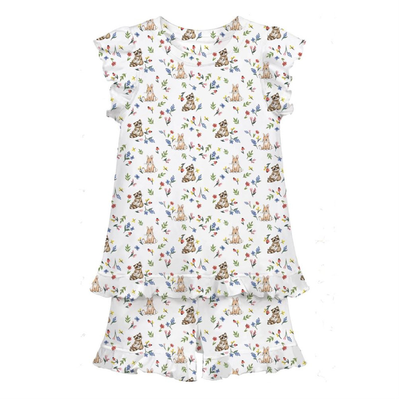 Short Supima Cotton Pyjamas with Ruffles – PJ007