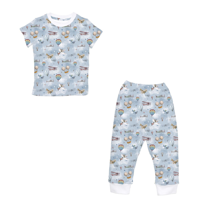 Women’s Pyjama Set PW108 – Short Sleeve & Cuffed Pants Balloons