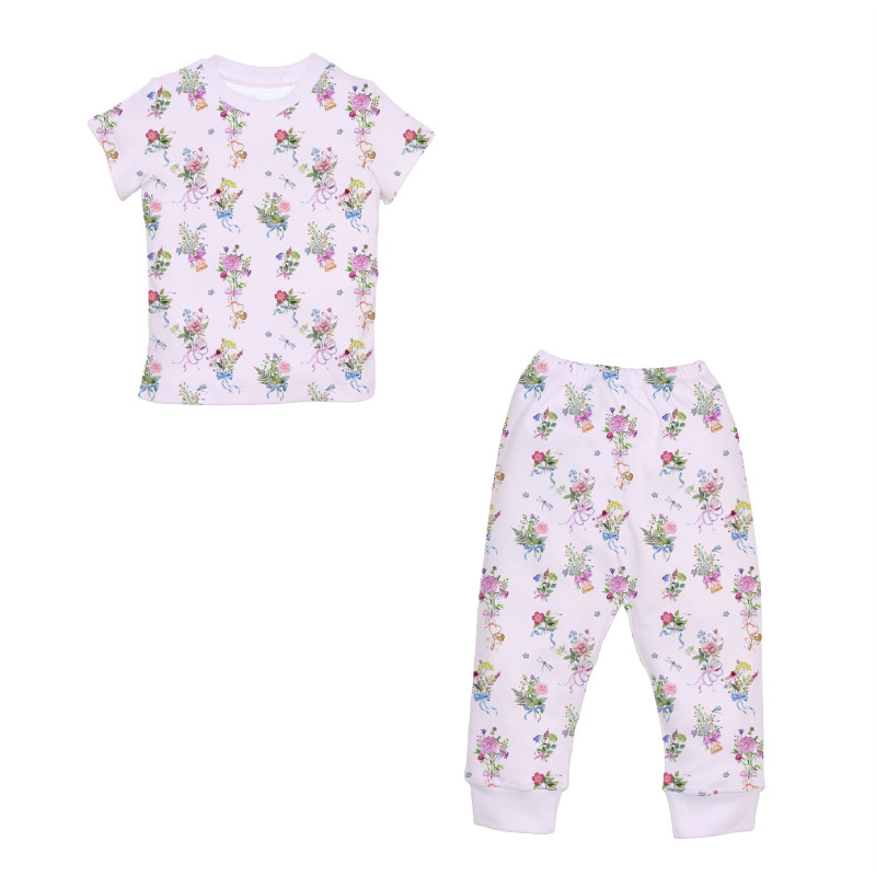 Women’s Pyjama Set PW108 – Short Sleeve & Cuffed Pants