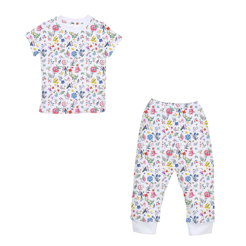 Women’s Pyjama Set PW108 – Short Sleeve & Cuffed Pants Women’s Pyjama Set PW108 – Short Sleeve & Cuffed Pants