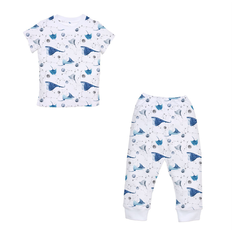 Women’s Pyjama Set PW108 – Short Sleeve & Cuffed Pants