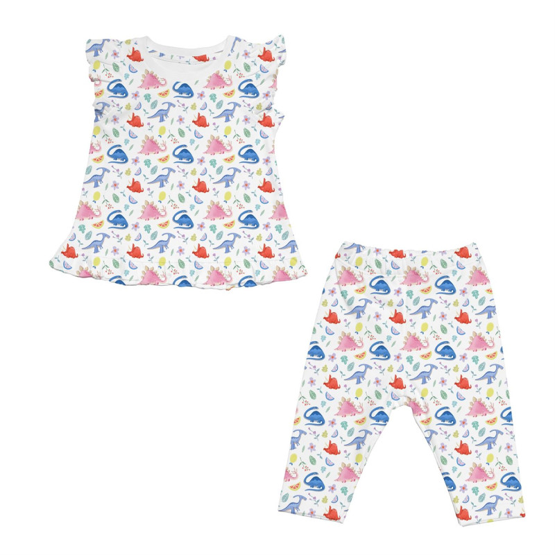 Girls Supima Cotton Pyjamas with Ruffles – PJ012 Girls Supima Cotton Pyjamas with Ruffles – PJ012