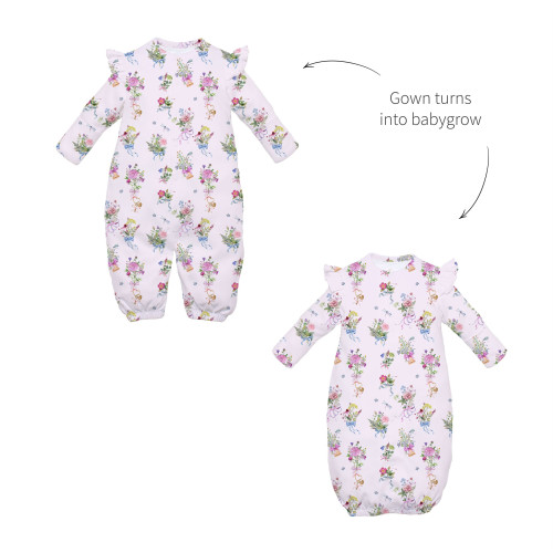 Baby converter gown with ru..