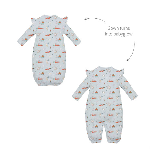 Baby converter gown with ru..