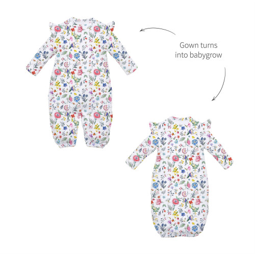 Baby converter gown with ru..