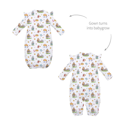 Baby converter gown with ru..