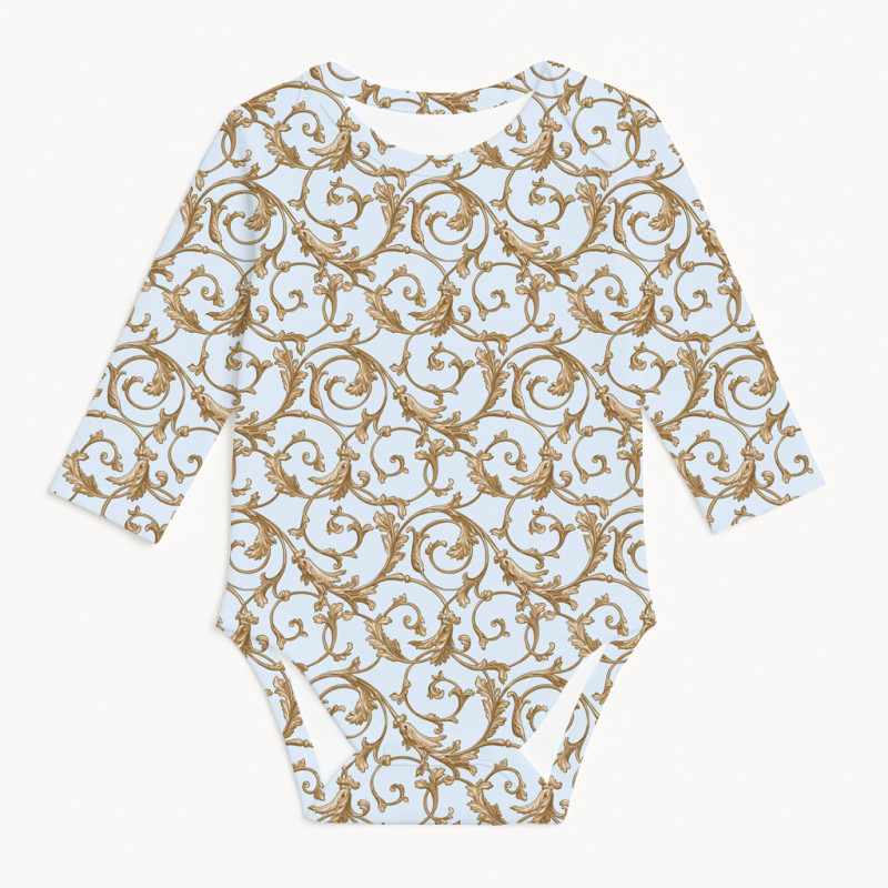 Printed Long-Sleeved Bodyvest for Babies BLS001 Allure Blue Printed Long-Sleeved Bodyvest for Babies BLS001 Allure Blue