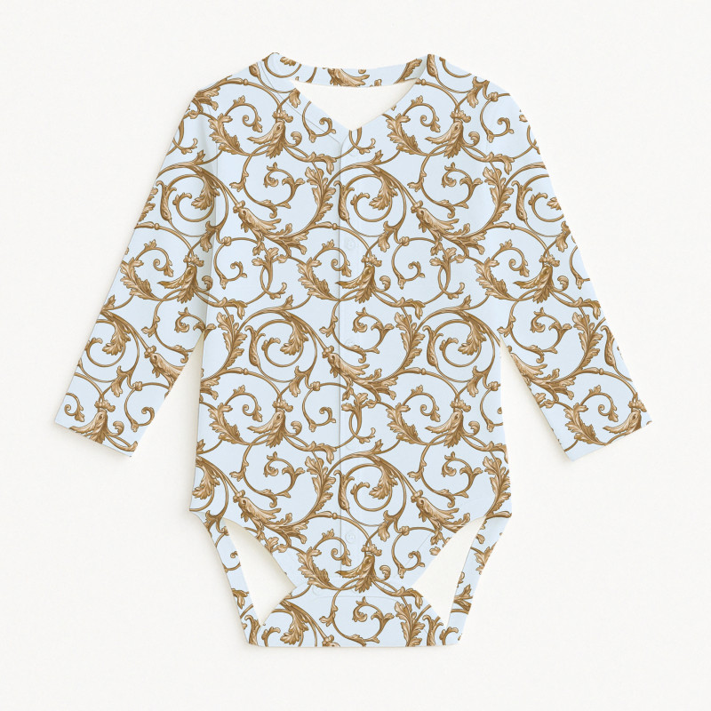 Printed Long-Sleeve Front Fastening Bodyvest for Babies BLS005 Allure Blue Printed Long-Sleeve Front Fastening Bodyvest for Babies BLS005 Allure Blue