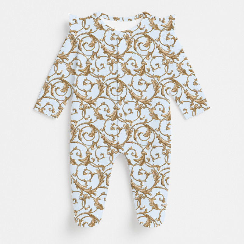 Babygrow with ruffles 100% pima cotton K065 Allure Blue