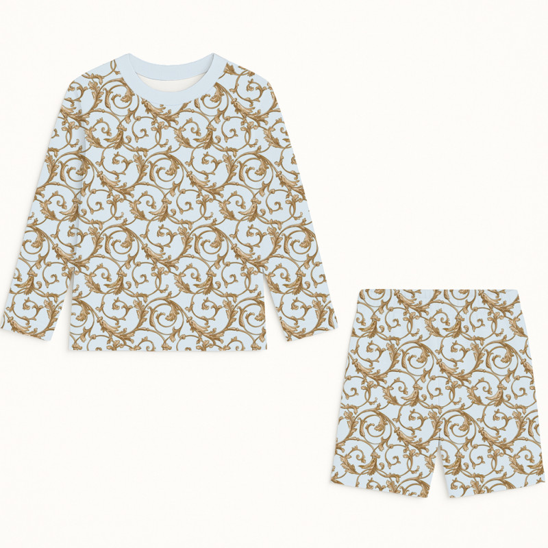 Printed Supima Cotton Top and Shorts Pyjama Set – PJ010 Allure Blue Printed Supima Cotton Top and Shorts Pyjama Set – PJ010 Allure Blue