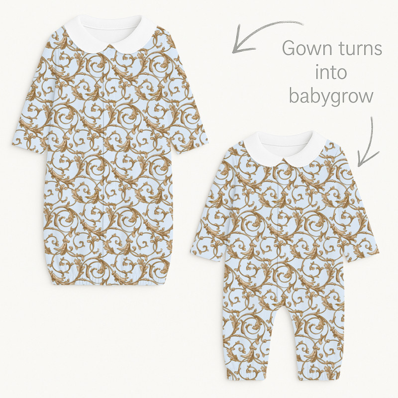 Baby converter gown with collar TR003 Allure Blue Baby converter gown with collar TR003 Allure Blue
