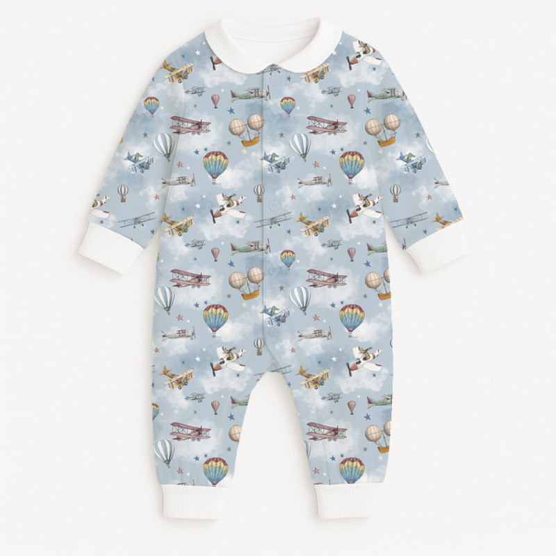 Long sleeve Romper for baby  with collar K060CL Balloons