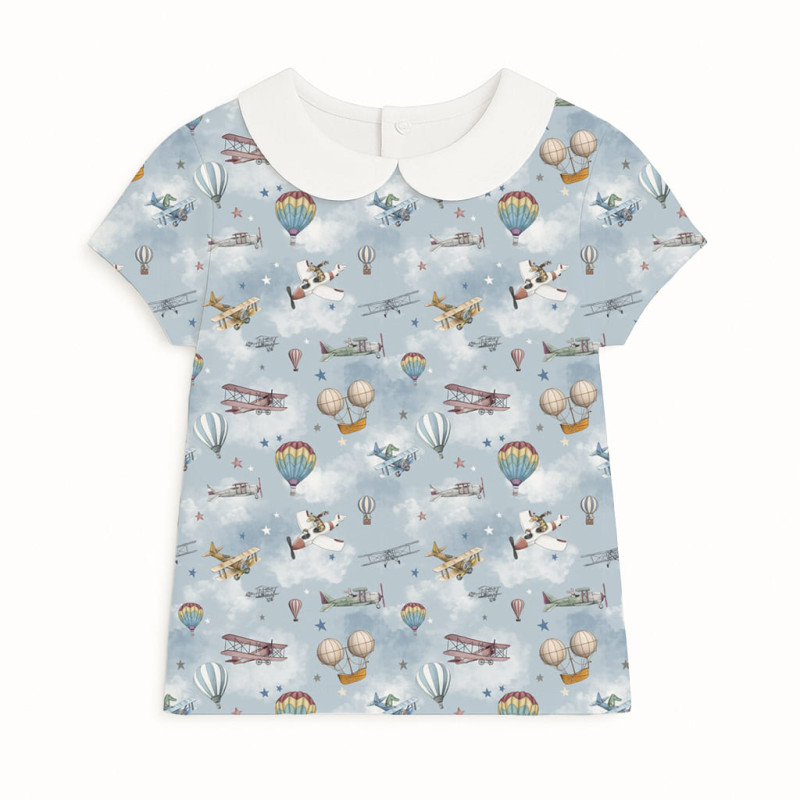 Short Sleeve T-shirt for Boys and Girls with Collar TSH001CL Balloons Short Sleeve T-shirt for Boys and Girls with Collar TSH001CL Balloons