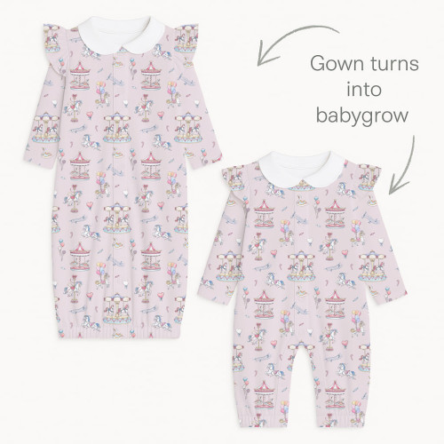 Baby converter gown with co..