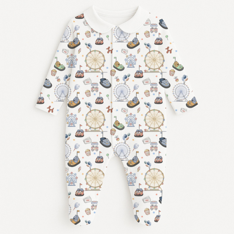 Babygrow with collar 100% pima cotton with K063 Bumper Car Babygrow with collar 100% pima cotton with K063 Bumper Car