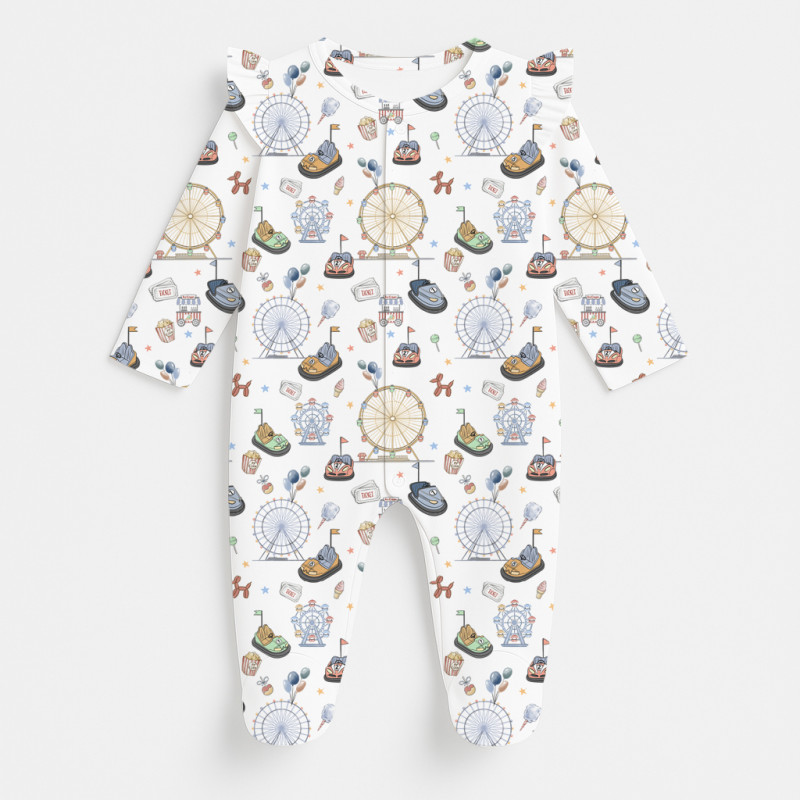 Babygrow with ruffles 100% pima cotton K065 Bumper Car