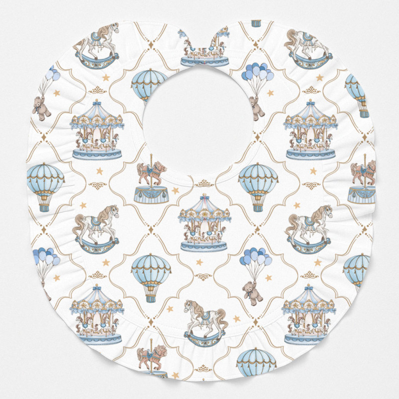 Слюнявчик з обробкою рюшкой BIB006 Coquette blue