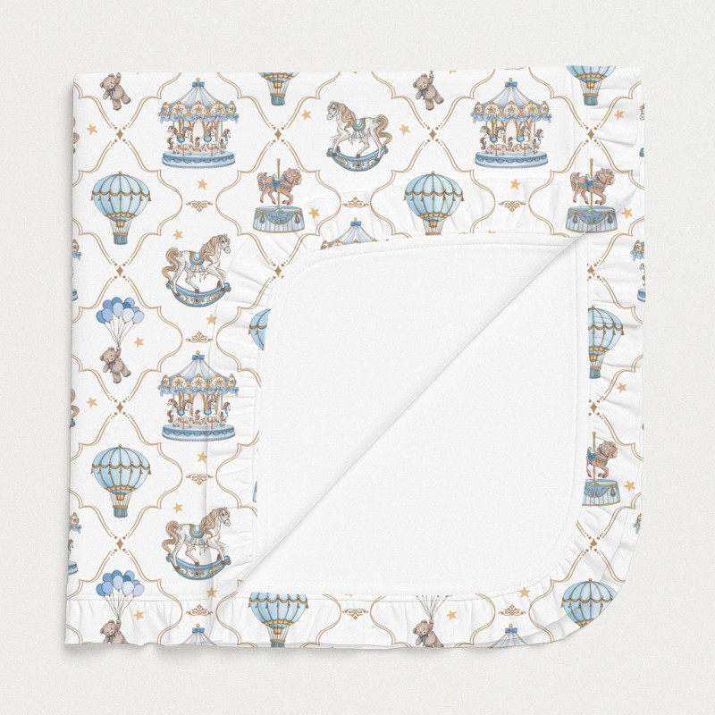 Two-Layer Baby Blanket with Ruffles BL002 Coquette blue