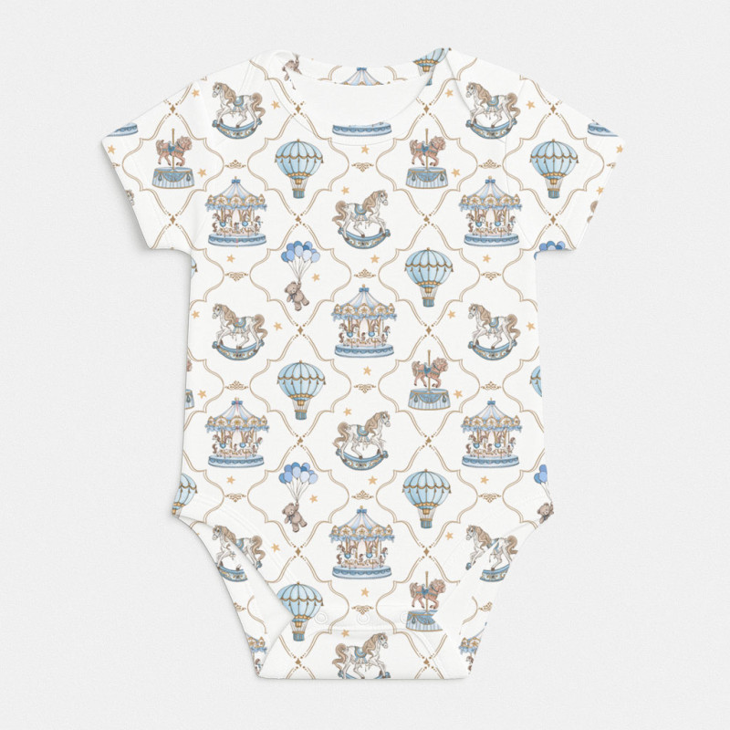 Printed Short-Sleeve Bodyvest for Babies BSHL001 Coquette blue