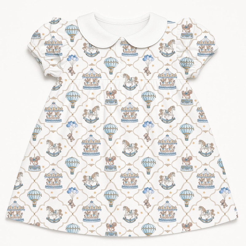 Supima Cotton Night Dress with Ruffle DR019CL Coquette blue