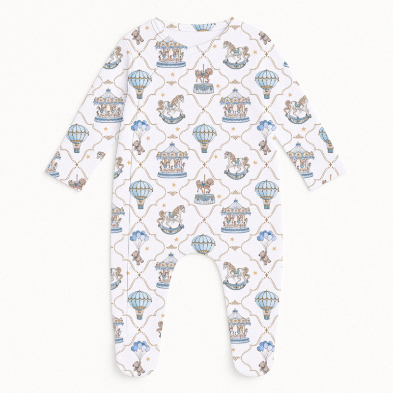 Babygrow for baby with Side Opening K020 Coquette blue