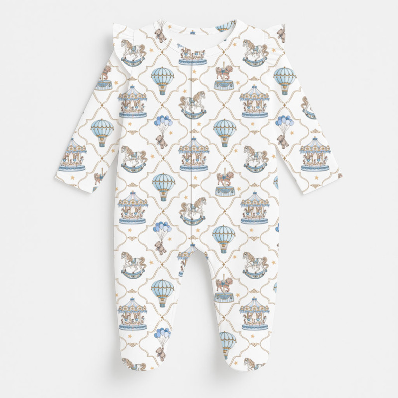 Babygrow with ruffles 100% pima cotton K065 Coquette blue Babygrow with ruffles 100% pima cotton K065 Coquette blue