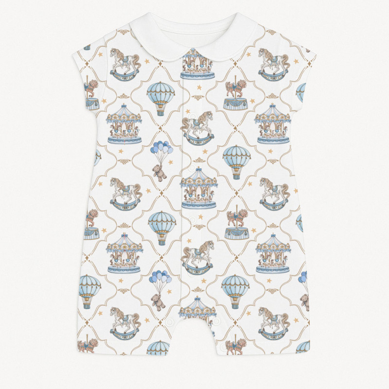 Supima Cotton Shortie with Collar R003CL Coquette blue Supima Cotton Shortie with Collar R003CL Coquette blue