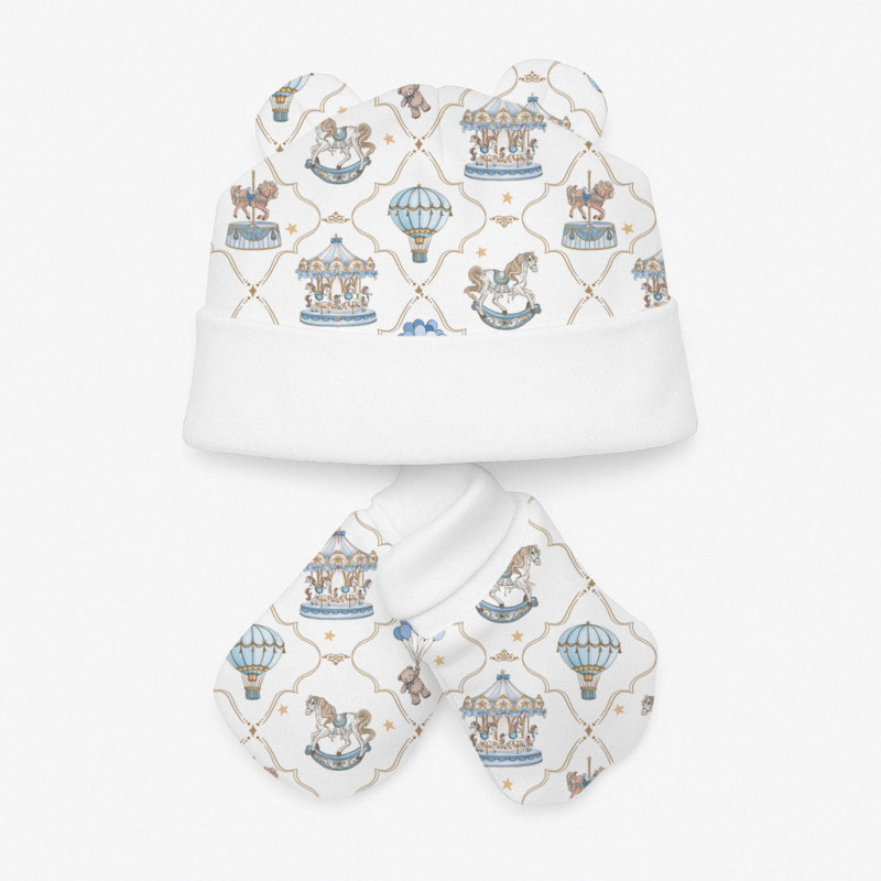 Комплект: шапочка та царапки Set010 Coquette blue