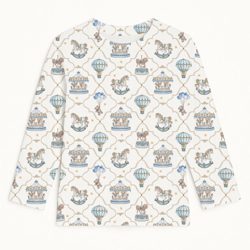 Футболка з довгим рукавом для хлопчиків та дівчаток TSH002 Coquette blue