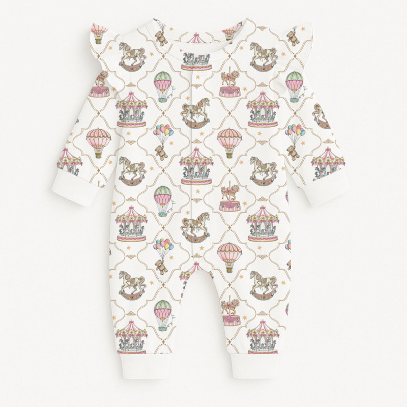 Long sleeve Romper for baby with ruffles K070 Coquette colorful Long sleeve Romper for baby with ruffles K070 Coquette colorful