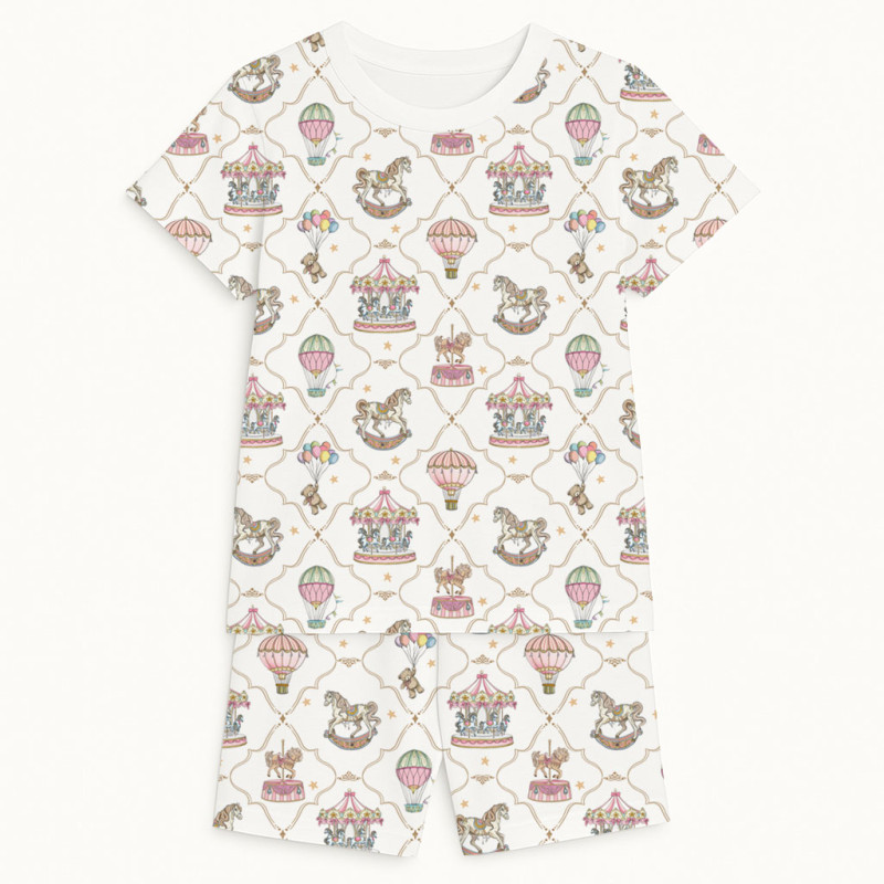 Pyjama short sleeve 100% organic pima Cotton PJ005 Coquette colorful Pyjama short sleeve 100% organic pima Cotton PJ005 Coquette colorful