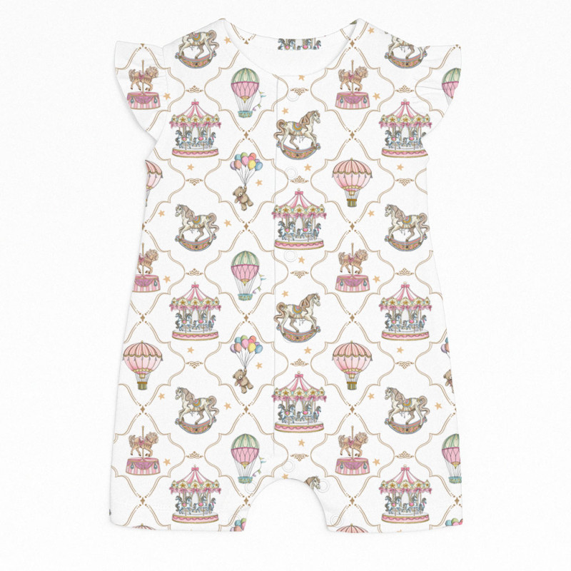 Supima Cotton Shortie with Ruffles – R007 Coquette colorful