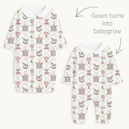 Baby converter gown with co..