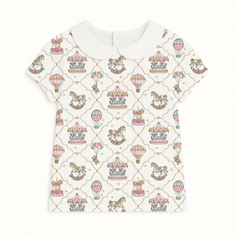 Short Sleeve T-shirt for Boys and Girls with Collar TSH001CL Coquette colorful