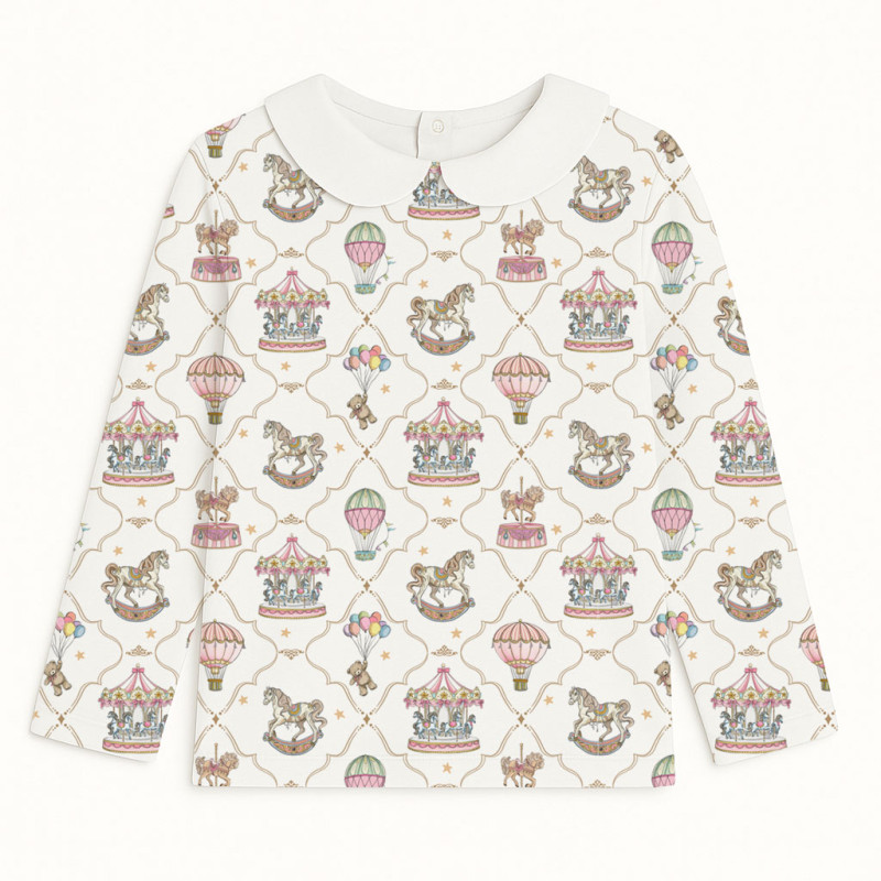 Long Sleeve T-shirt for Boys and Girls  з комiрцем TSH002CL Coquette colorful