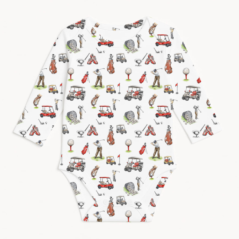 Printed Long-Sleeved Bodyvest for Babies BLS001 Golf Printed Long-Sleeved Bodyvest for Babies BLS001 Golf