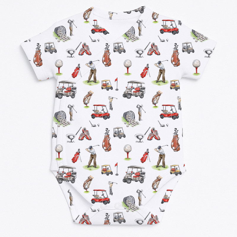 Printed Short-Sleeve Kimono Bodyvest for Babies BSHL004 Golf Printed Short-Sleeve Kimono Bodyvest for Babies BSHL004 Golf