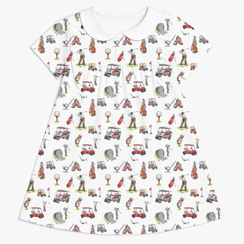 Supima Cotton Night Dress with Ruffle  and Collar DR018CL Golf