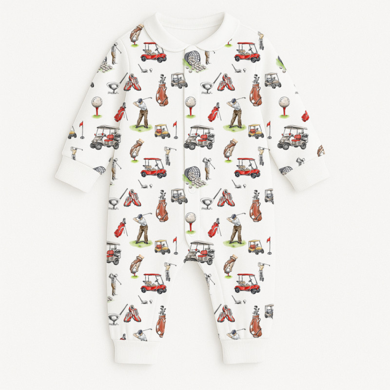 Long sleeve Romper for baby  with collar K060CL Golf