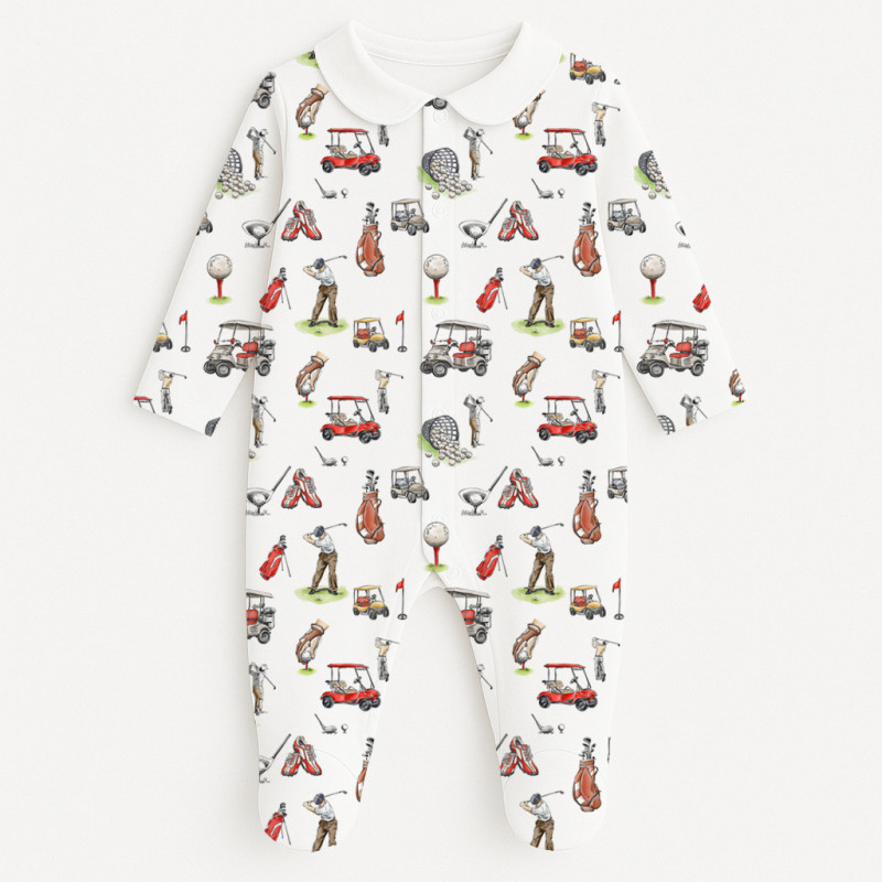 Babygrow with collar 100% pima cotton with K063 Golf Babygrow with collar 100% pima cotton with K063 Golf