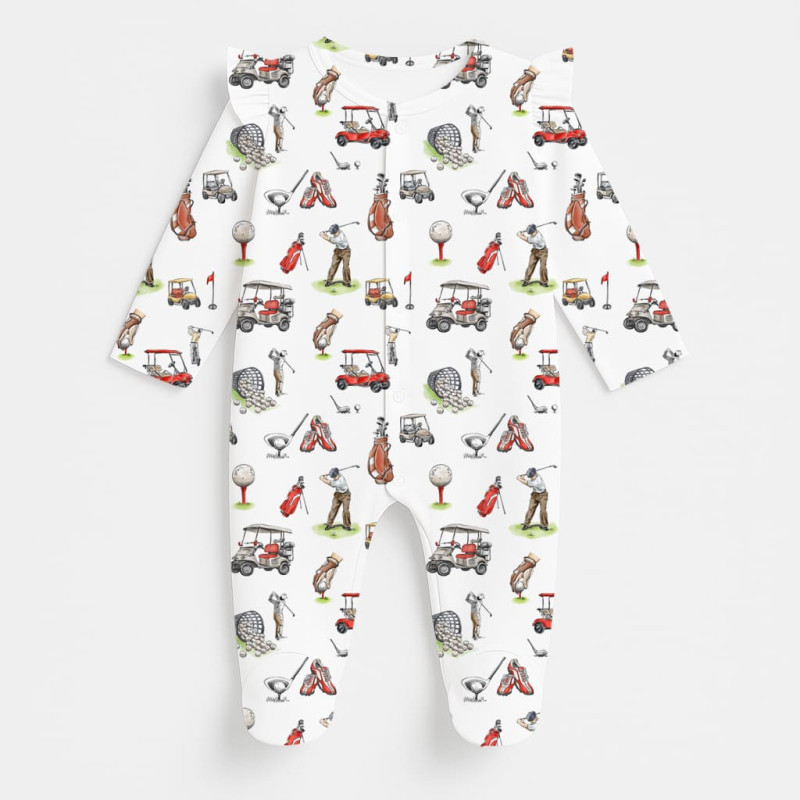 Babygrow with ruffles 100% pima cotton K065 Golf Babygrow with ruffles 100% pima cotton K065 Golf