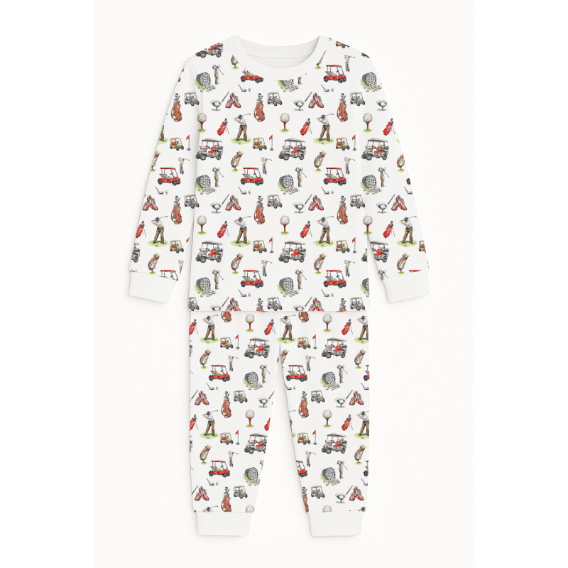 Pyjama long sleeve 100% organic pima Cotton PJ001 Golf Pyjama long sleeve 100% organic pima Cotton PJ001 Golf