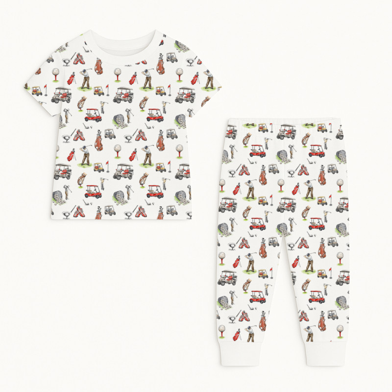 Patterned Supima Cotton Pyjamas Set PJ008 Golf Patterned Supima Cotton Pyjamas Set PJ008 Golf