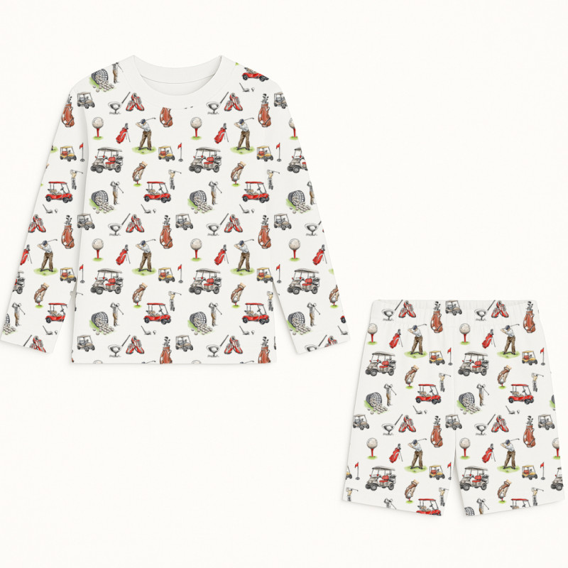 Printed Supima Cotton Top and Shorts Pyjama Set – PJ010 Golf Printed Supima Cotton Top and Shorts Pyjama Set – PJ010 Golf