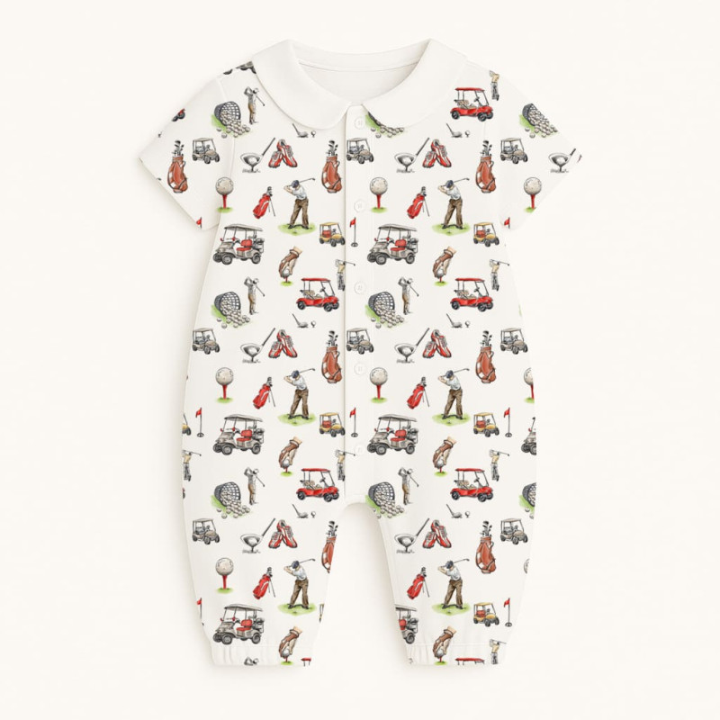 Long Supima Cotton Shortie with Sleeves and Collar  R017CL Golf