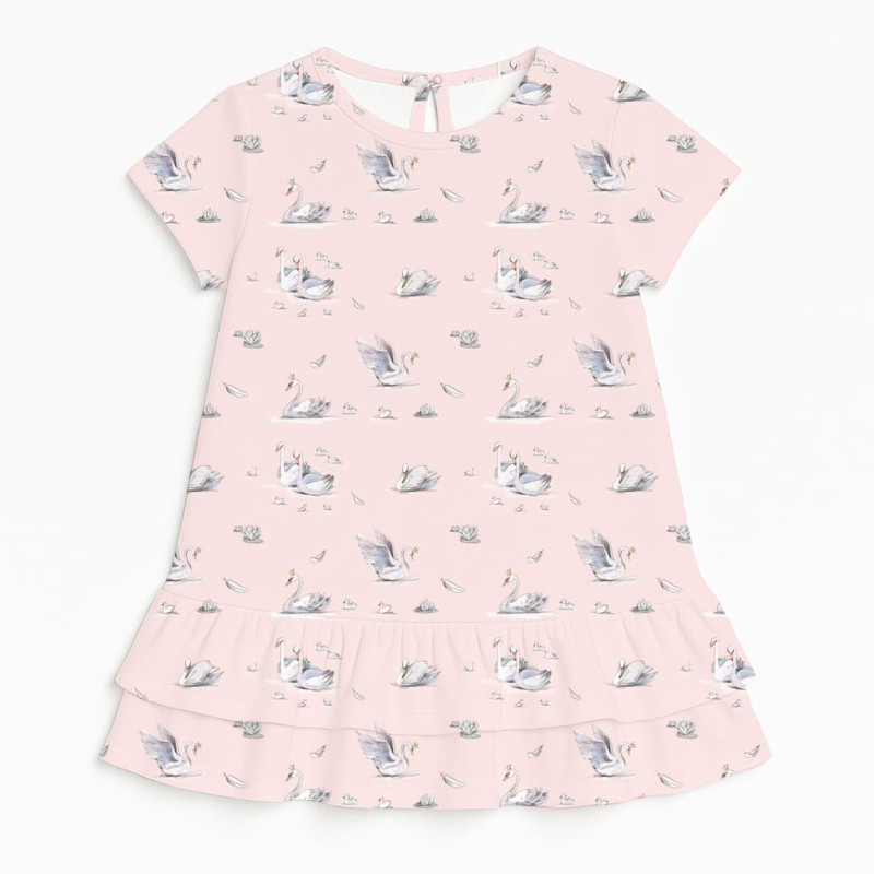 Supima Cotton Night Dress with Ruffle DR002 Swan Supima Cotton Night Dress with Ruffle DR002 Swan
