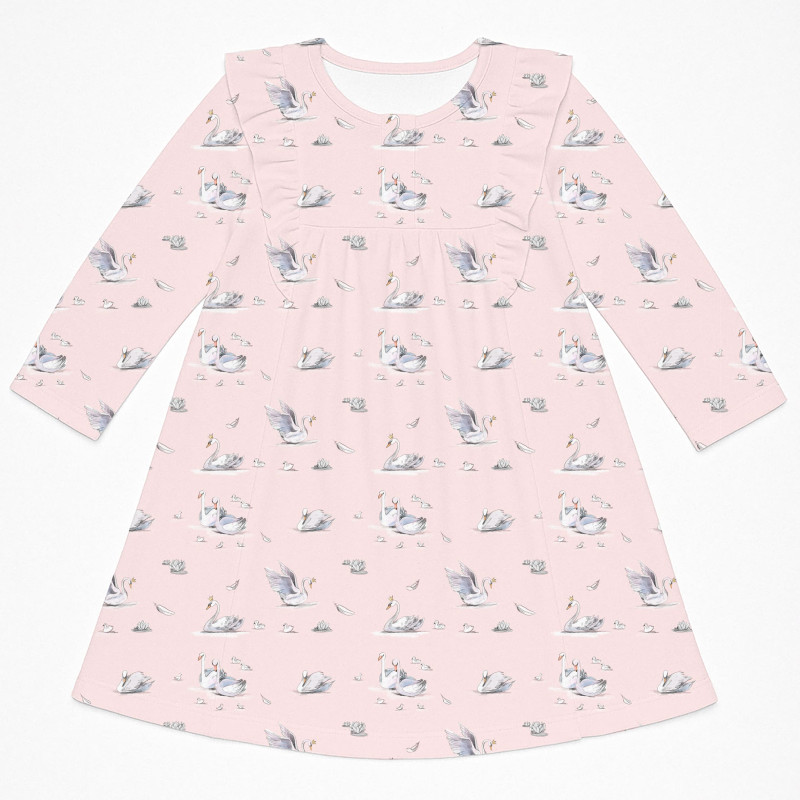 Charming Long-Sleeved Night Dress with Ruffles DR016 Swan