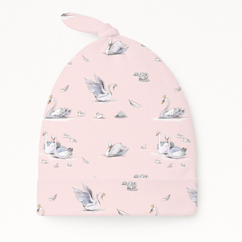 Supima Cotton Layette Hat with Knot H003 Swan