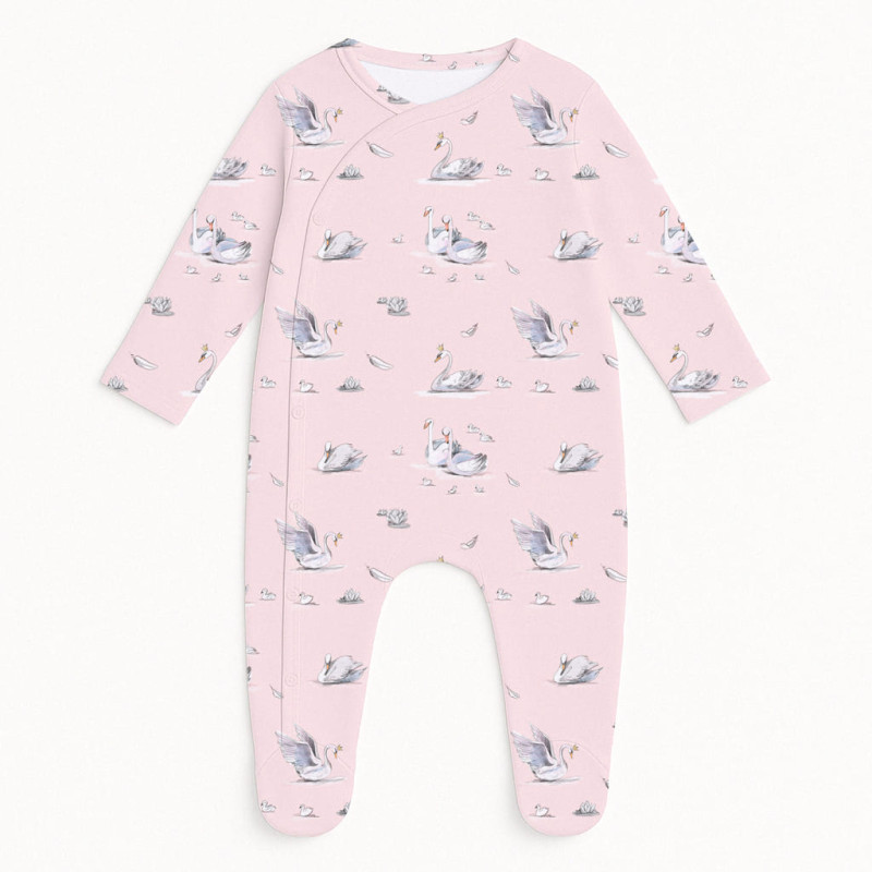 Babygrow for baby with Side Opening K020 Swan