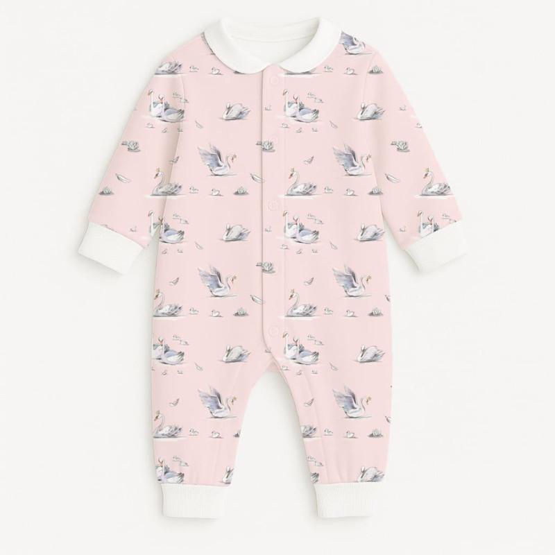 Long sleeve Romper for baby with collar K060CL Swan Long sleeve Romper for baby with collar K060CL Swan